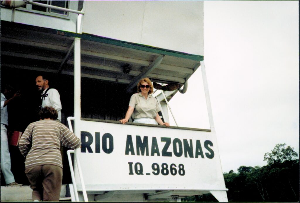 Marilyn on the Rio Amazonas.