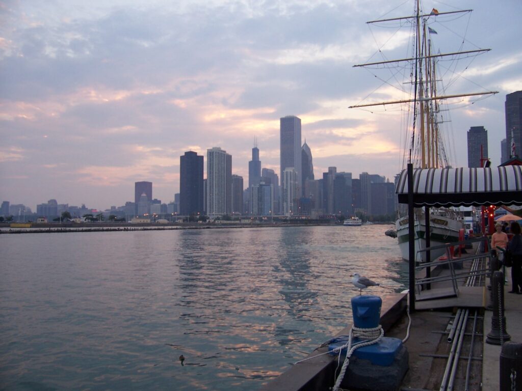 The Chicago skyline from Navy Pier (2005)